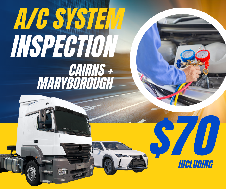 BDS Mechanical Repairs Cairns and Maryborough flyer offering a/c system inspections for only $70 including
