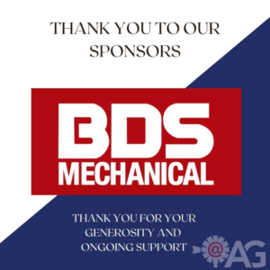 Red and blue BDS Mechanical Repairs Sponsor Sign for AG